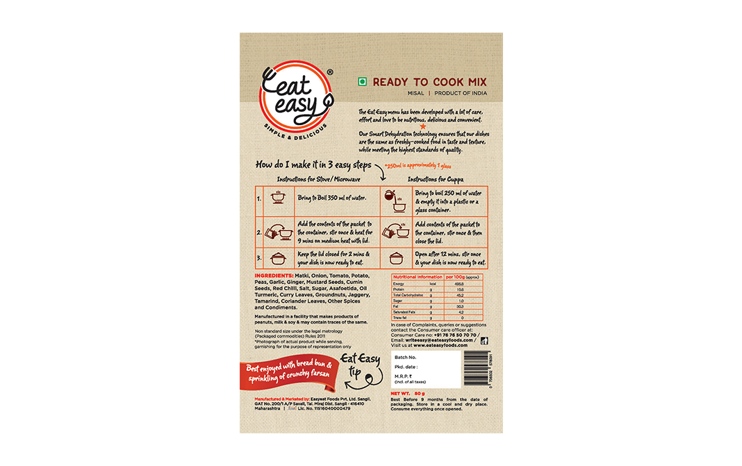 Eat Easy Misal    Box  80 grams